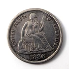1886 Seated Liberty Dime 10C XF/VF Details - Scratches on Reverse