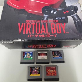 Nintendo Virtual Boy VB Console VUE-S-RA with Box 5Games Set Tested