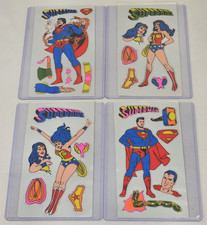 Vintage SuperMan SuperGirl Puffy sticker Set