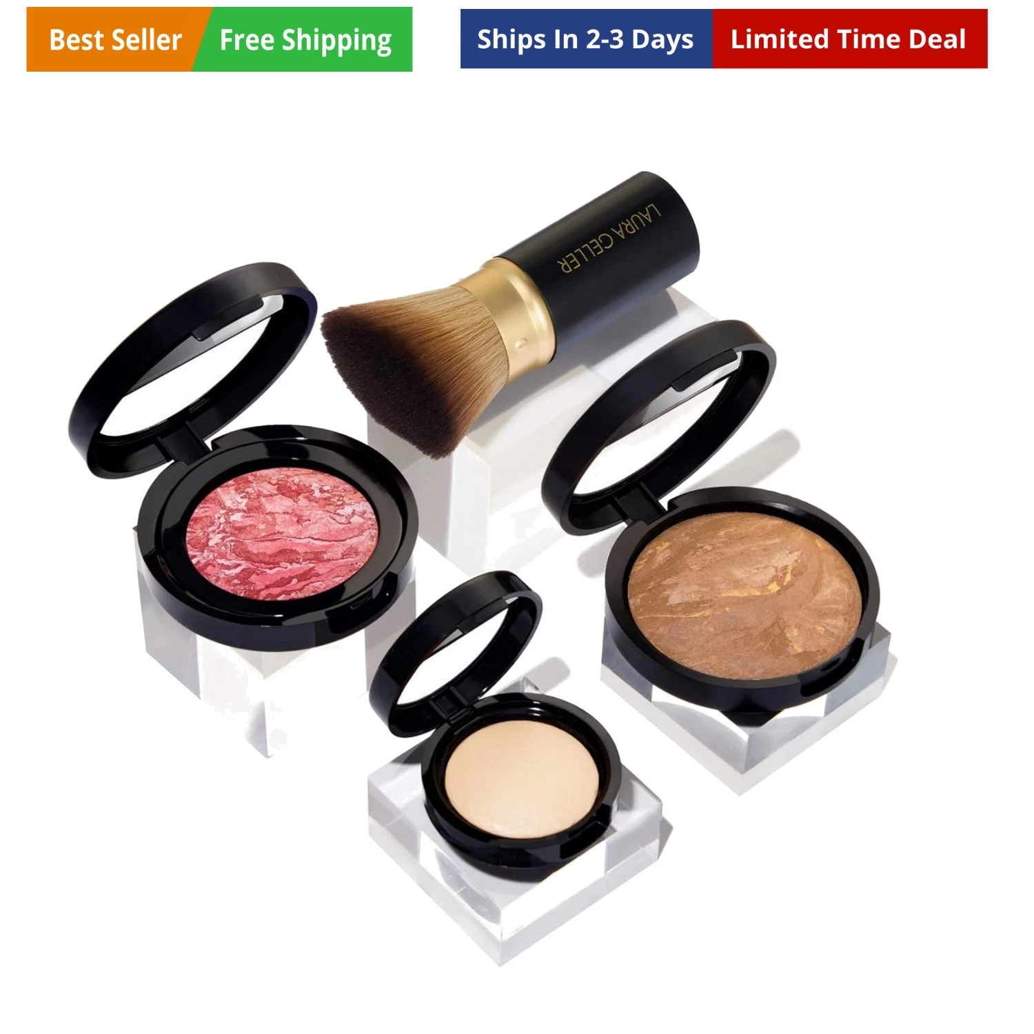 Daily Routine Kit 4 PC: Baked Balance-n-Brighten Foundation, Sand + Retractab...