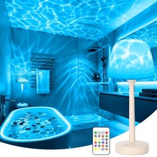 Shower Lamp, Waterproof Shower Light with 16 Color Ocean Wave Projector, Rech...