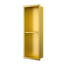 Bernkot Stainless Steel Shower Niche 8" 24" Gold Double Shelf No 8" 24",