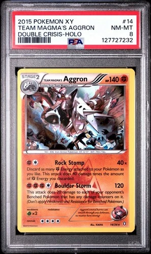 Pokemon Card Team Magma's Aggron 14/34 Holo Double Crisis PSA 8 NM-MT