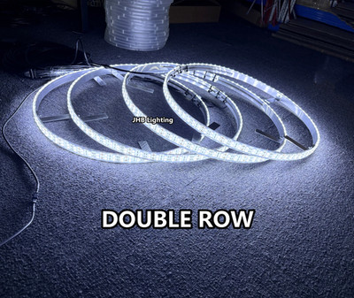 JHB Set (4) 17.5'' DOUBLE ROW Pure White LED Strobes Car Trucks Wheel Ring Lights