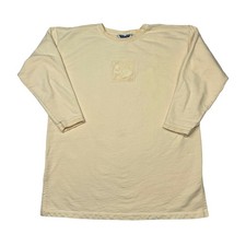 Vintage 80s SK Sport 3/4 Sleeve Longer Length Sweatshirt Yellow Womens Medium