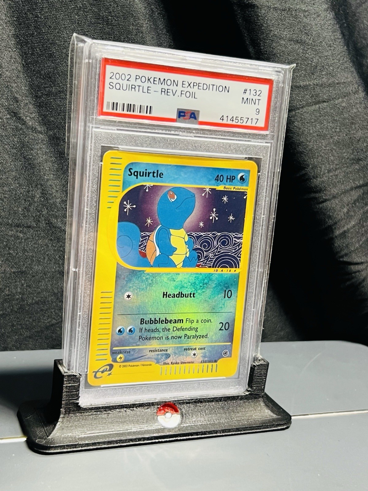PSA 9 Pokemon Expedition Squirtle Reverse Foil 2002 #132 (POP 81) Extremely Rare