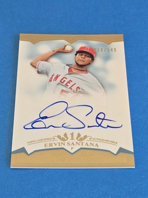 ERVIN SANTANA  - 2011 TOPPS TIER ONE - CROWD PLEASERS AUTOGRAPH CARD /549