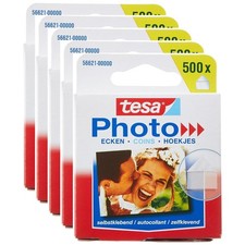 [56621-00000-00-5] tesa Lot de 5 Packs 500 Coins Photo Double-face Transparen...