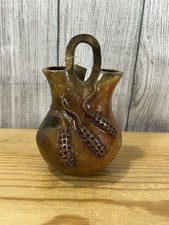 Navajo Pottery Wedding Vase. Made By Lavina Bartlett. Signed With COA Tag.