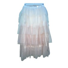 Wicked Paul Tazewell Women  s M Glinda Tiered Tulle Skirt Tutu Pink Ombre Fairy