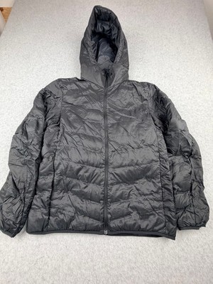 UNIQLO Mens Hooded Ultra Light Down Puffer Jacket L Black Durable