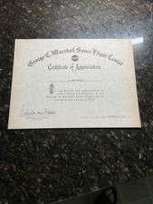 Vintage Nasa 20 Year Service Certificate from 1960