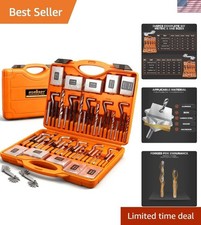 348-piece Thread Repair Kit Metric Sae Helicoil Set With Hss Drill Bits T... 348-piece Thread Repair Kit Metric Sae Helicoil Set With Hss Drill Bits T...