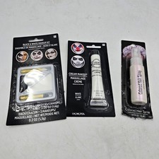 Halloween Complete Makeup Kit Black  White Cream Makeup  Colored Hair Spray