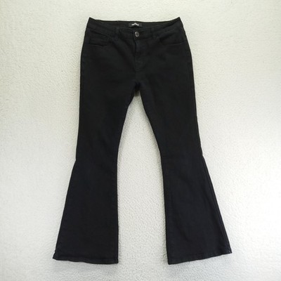 Bestwind Black Flare Jeans Womens Size M Bell Bottom Mid Rise Denim Pants