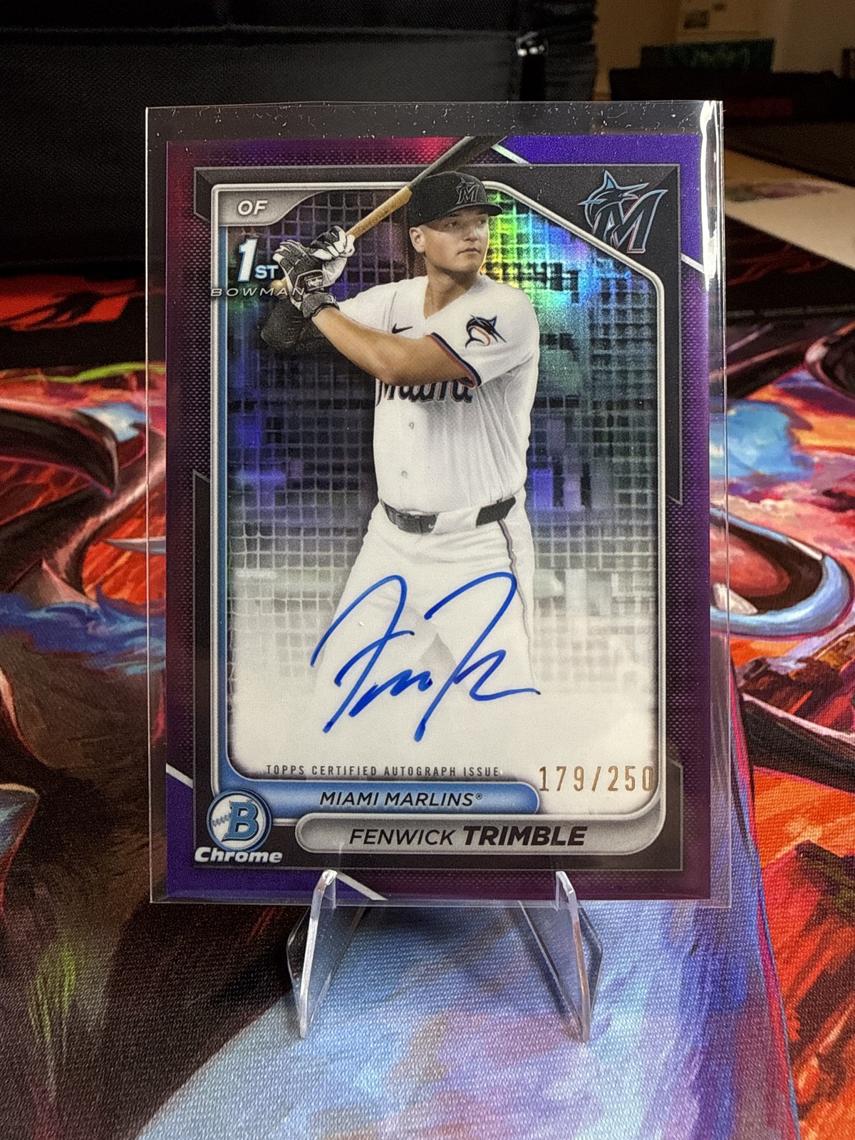 2024 Bowman Draft #CPA-FT Fenwick Trimble Chrome Prospect Auto Purple Refr #/250