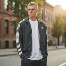 Adidas Essentials Warm-Up 3 Stripes Track Top Jacket (H46100) Men's Size XL