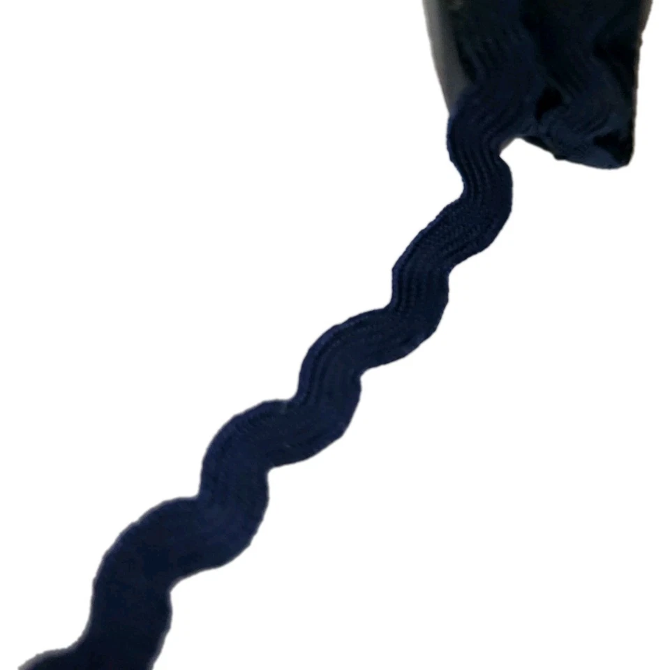 OFFRAY NARROW RIC RAC  12 ROLLS NAVY BLUE Crafts 1/4" x 36 YRD Zig Zag Nylon - Image 2 of 4