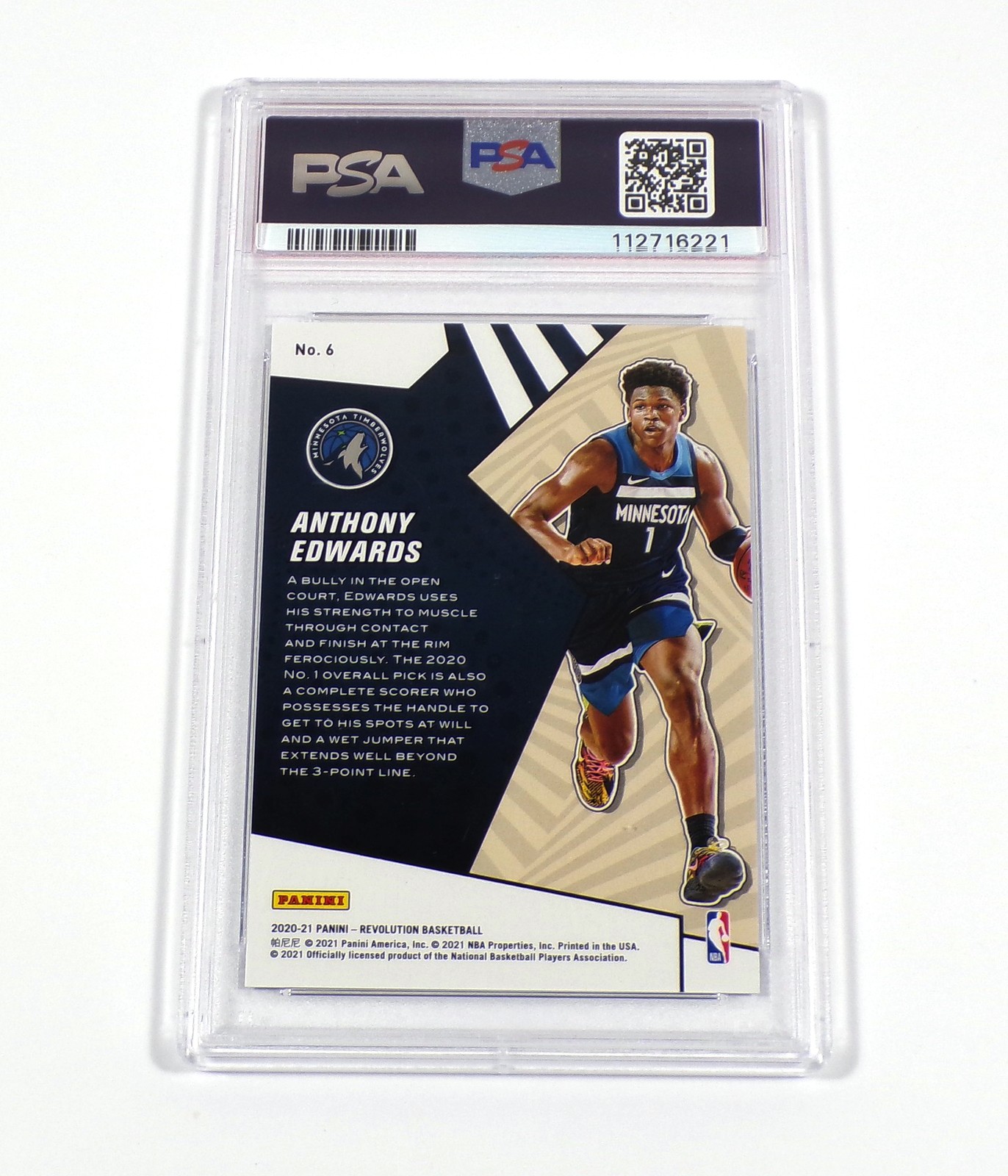2020-21 Panini Revolution Anthony Edwards Rookie Revolution #6 PSA 10 view 2