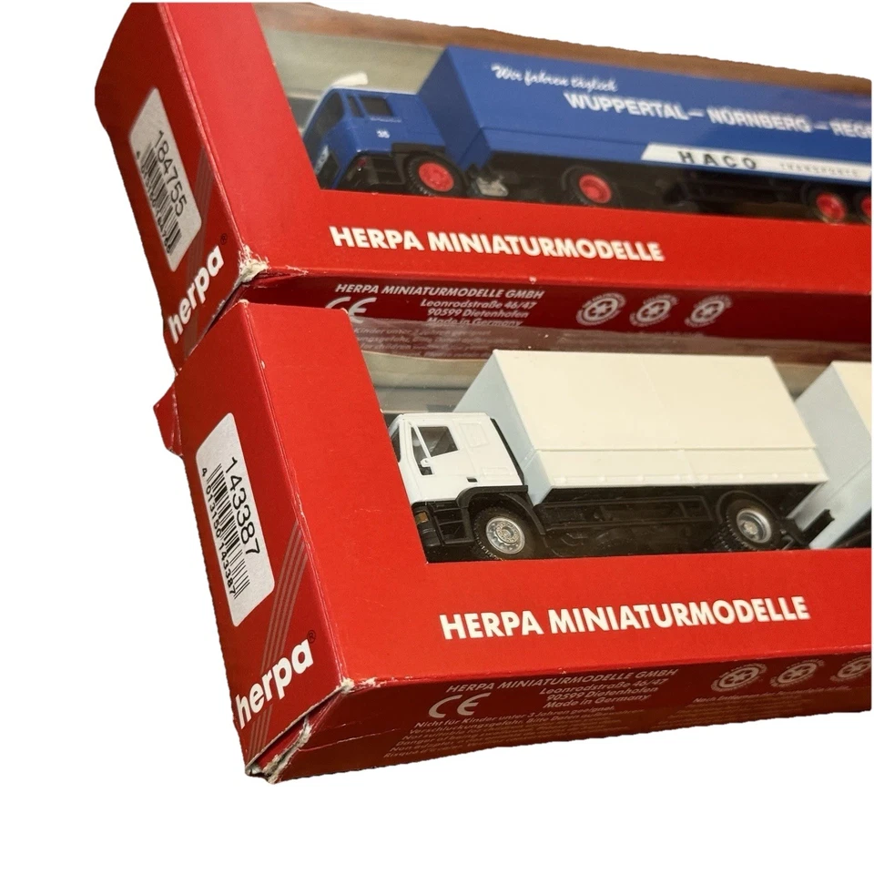 LOTE DE 2 - HERPA MODELOS MINIATURA Ho 1/87 MAN camión semirremolque 143387 184755 Foto 2 de 4