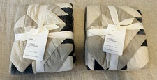 Pottery Barn AUBREY VELVET PATCHWORK Euro Shams ~Set of 2~ NEW
