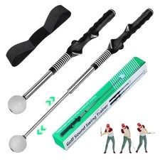 Retractable Golf Swing Trainer with Click Feedback Improves Tempo, Chipping