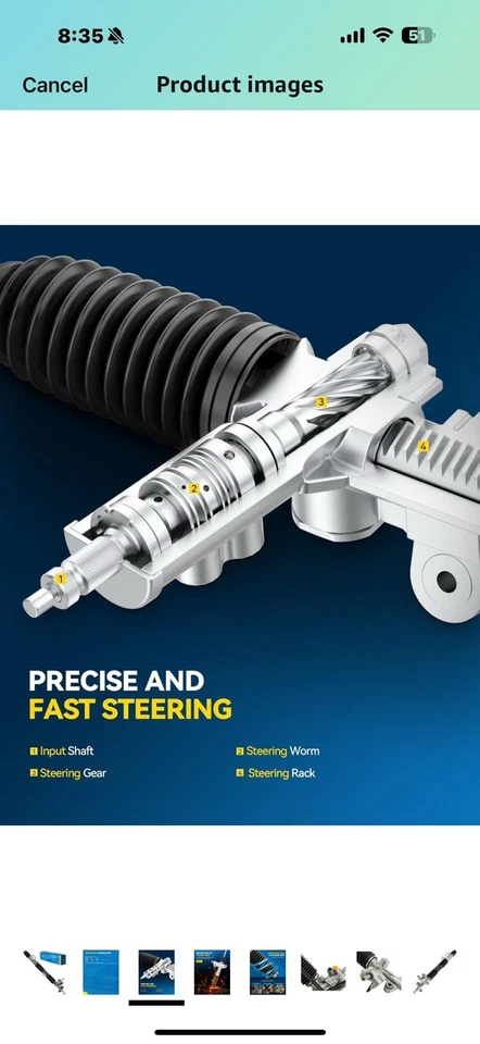 Barra y piñón de dirección asistida PHILTOP compatible con Honda CR-V 2002 Foto 3 de 4