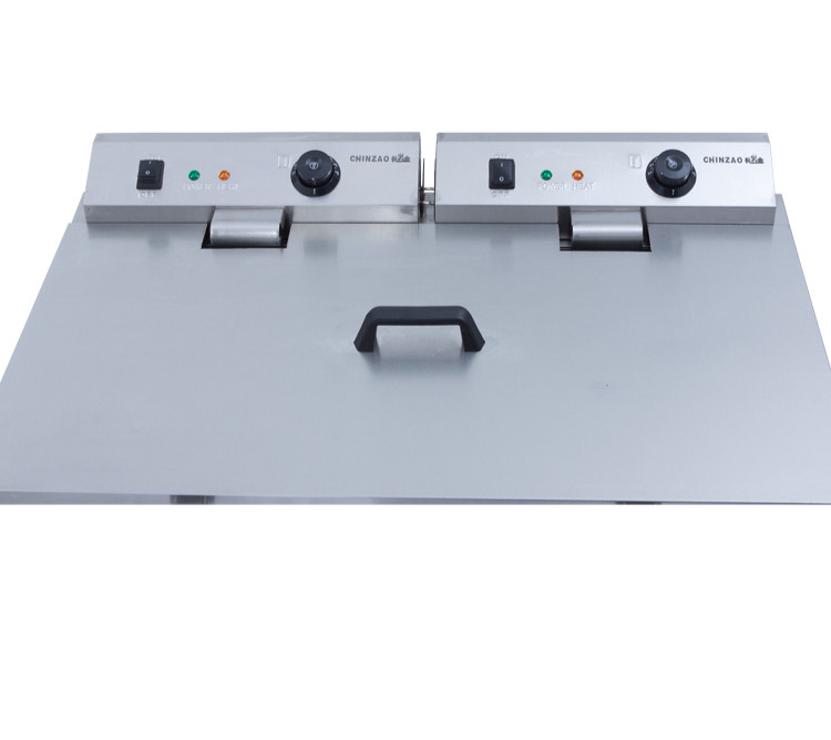 60L Commercial Double Tank Electric Deep Fryer 6kW 2x 15A Plugs Stainless — image 4