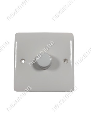 Legrand Synergy 7300 46 Dimmer Switch - White - 1x2 Way 250W Push On/Off Rotary