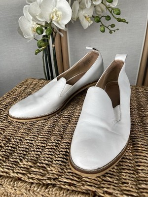 Shellys London weiße Leder Halbschuhe Slipper UK 7