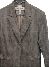 RENA ROWAN Glen Plaid Blazer Women’s Stretch Size 18 Career Academia