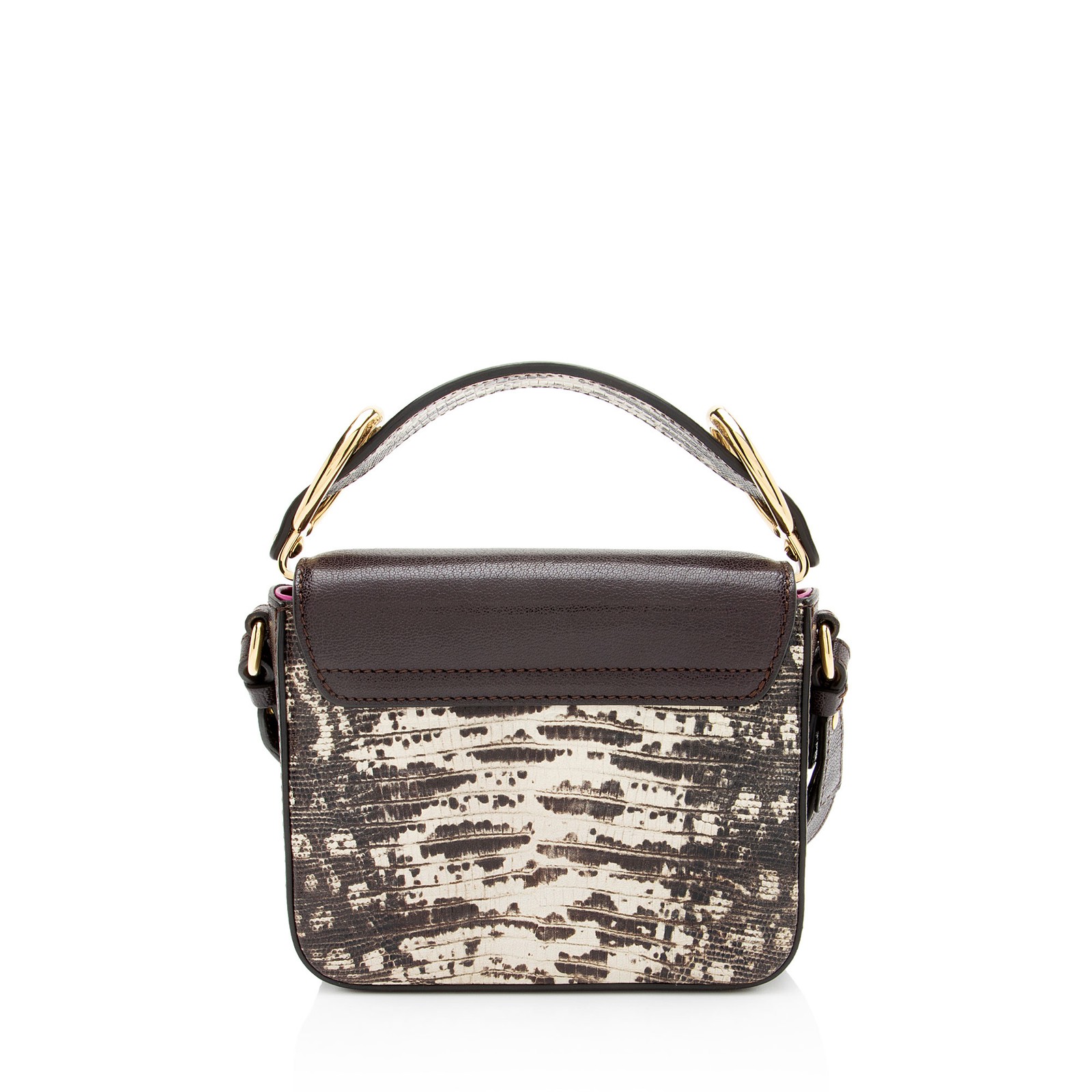 Chloe Shiny Calfskin Python Embossed Leather Mini… - image 3