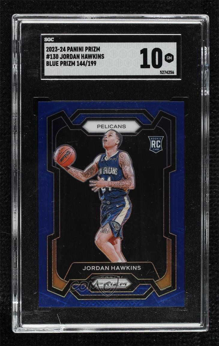 2023-24 Panini Prizm Blue Prizm /199 Jordan Hawkins #130 SGC 10 GEM Rookie RC