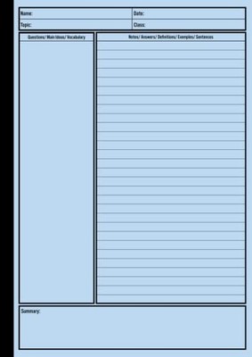 Cornell Notebook: A4 Cornell Note-Taking System Paper... - Publishing, Cornel...