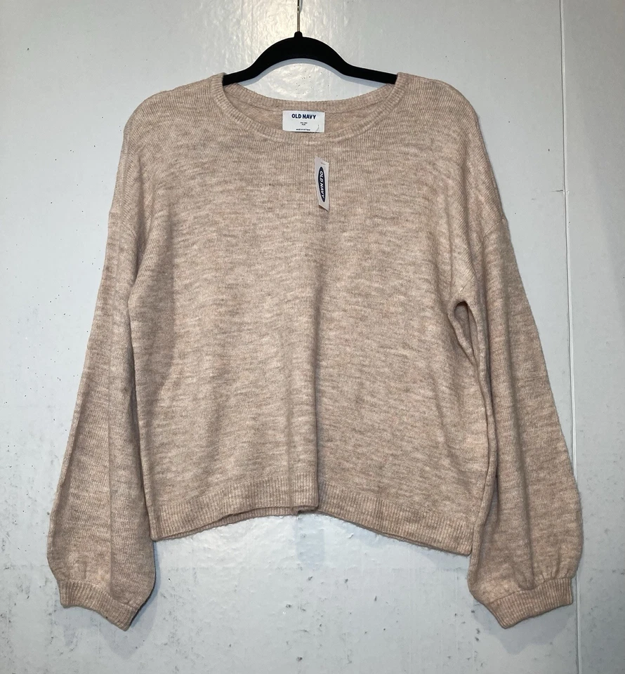 Old Navy Girls Plus Size 18 XXL Balloon Sleeve Sweater Pink Adobe Boxy Boho NWT - Image 2 of 4