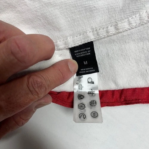 Heritage America UNK NBA Denim Vest Mens M White Distressed All Over Patches NWT image 4