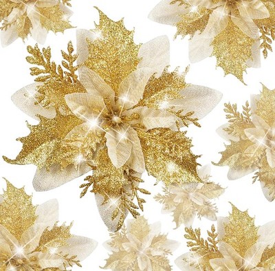 Weihnachtsdeko, Weihnachtsgirlande Glitzerbaum, Anhänger Blumen Ar...