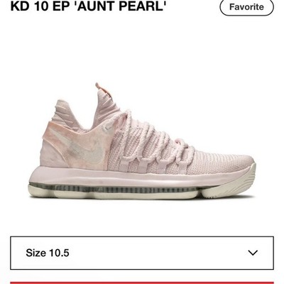 Nike KD 10 EP 'Aunt Pearl' Pink Basketball Sneakers Low Top Lace Up