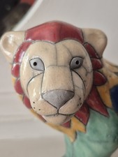 Raku Pottery Lion. Hand Made In South Africa. Signef