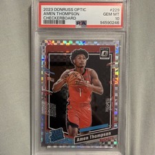 2023-24 Panini Donruss Optic  Rated Rookie Amen Thompson 229 Checkerboard Prizm 