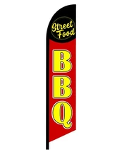 BBQ STREET FOOD SWOOPER FEATHER FLAG BANNER SIGN 9227
