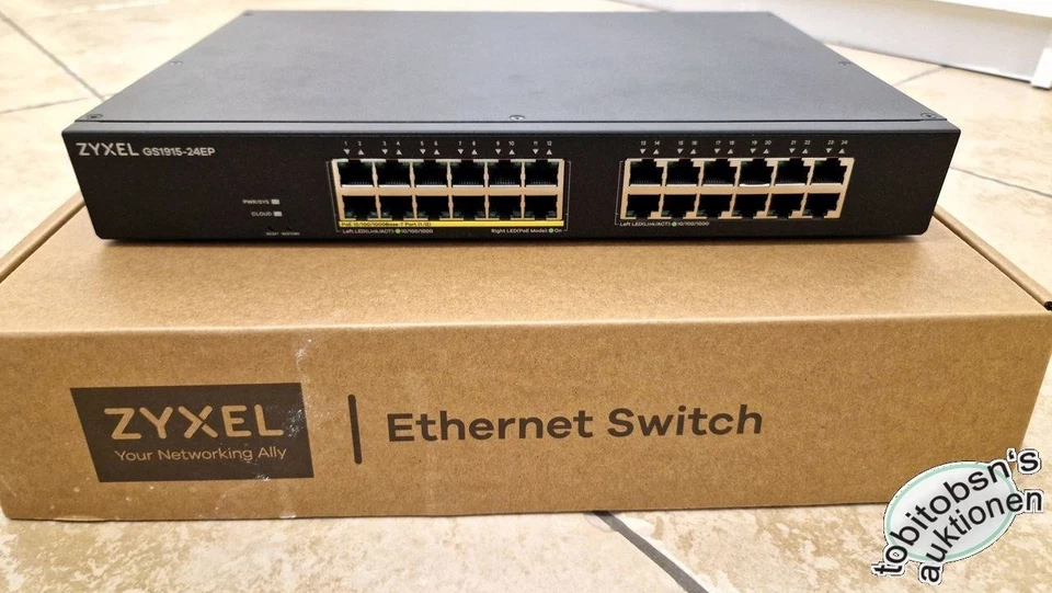 *** Zyxel GS1915-24PE - 24 Port Smart Managed PoE+ Switch - 12x PoE+ - neuwertig