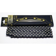 Izumi Jet Black Single Speed Chain 116L All Black Links with Gold Pins