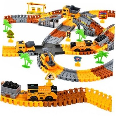 Construction Track Set 235 Pcs Toy for Kids 3 4 5 6 7 Construction Race Tracks