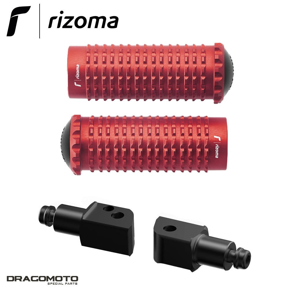 Améliorer confort passager X-Max 400 avec reposes-pieds Rizoma rouges