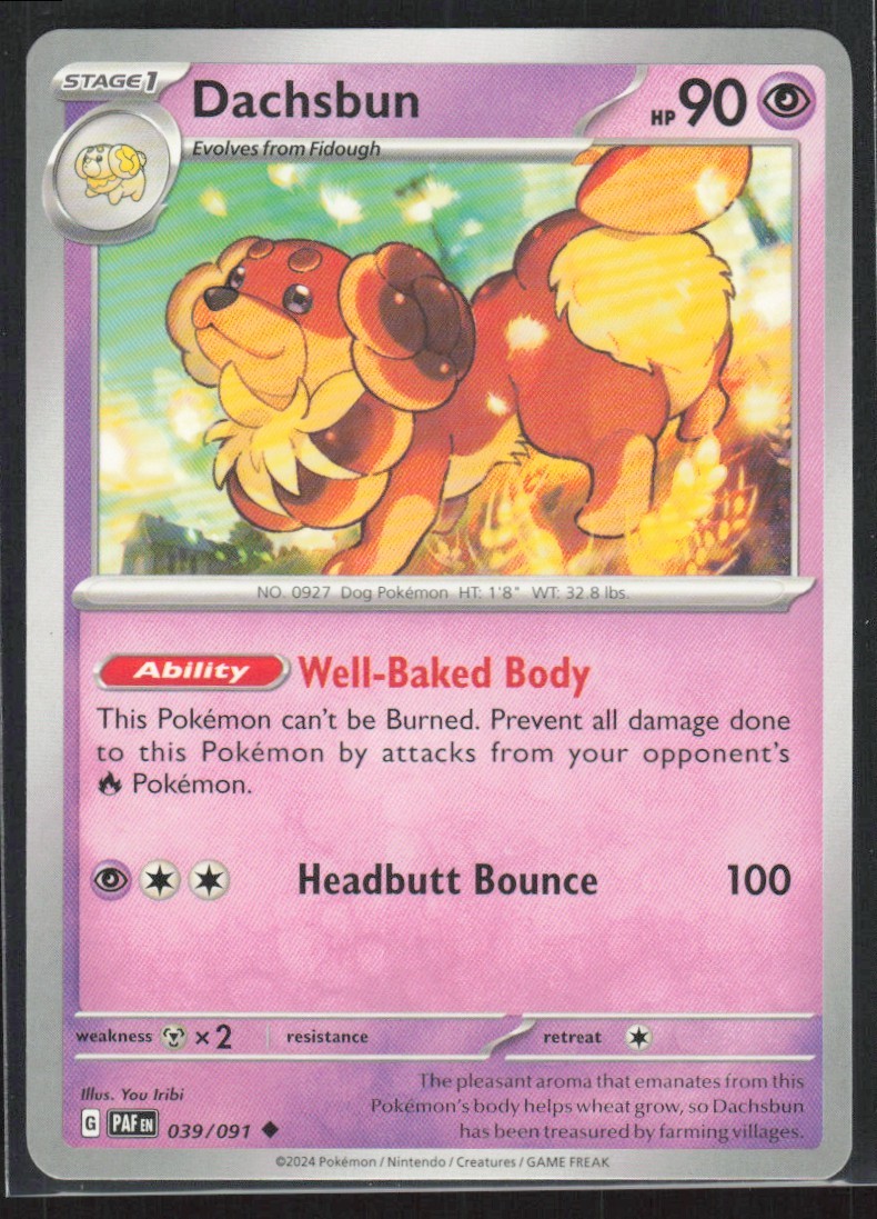 2024 Scarlet & Violet Series - Paldean Fates Dachsbun Uncommon #39