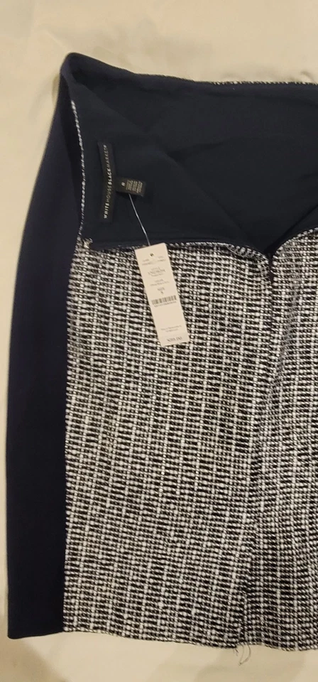 Traje Casa Blanca Mercado Negro Azul con Crudo Adornado Perla Tweed Talla 8 Nuevo con etiquetas Foto 4 de 4