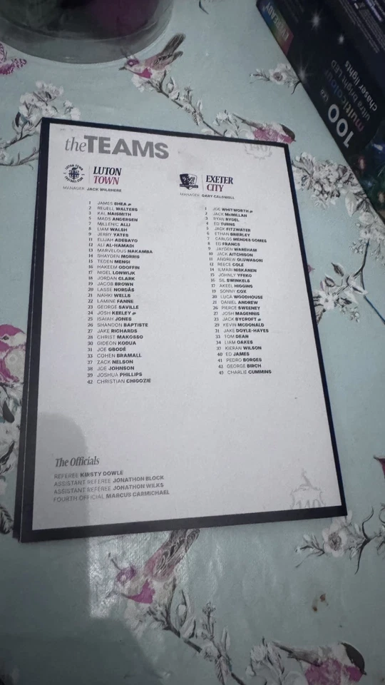 Luton town V Exeter 2/Dec/25 + Free Gift  - Image 3 of 3