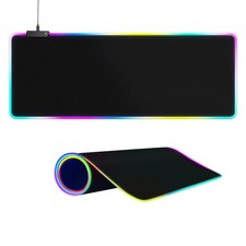 Large RGB Gaming Mouse Pad -15 Light Modes Touch Control Extended Soft Comput...