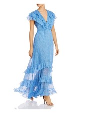 SABINA MUSAYEV Womens Flutter Sleeve Full-Length Evening Fit + Flare Dress